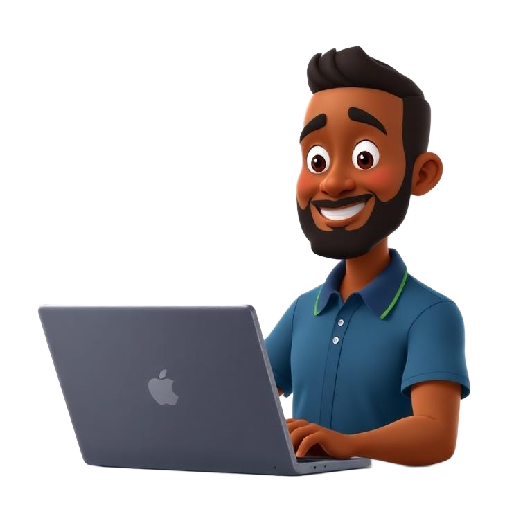 Cartoon Black man accountant presenting financials
